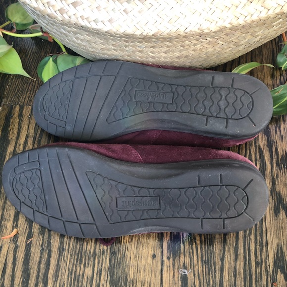 Suede oxford flats - wine - easy spirit - size 8 - Picture 5 of 6